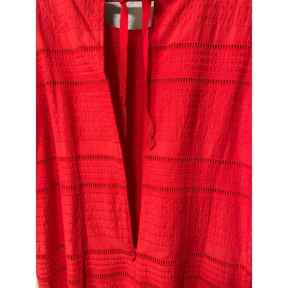 J. Crew Women's Red Orange Flutter Sleeve‎ Knee Length Dress Size 8